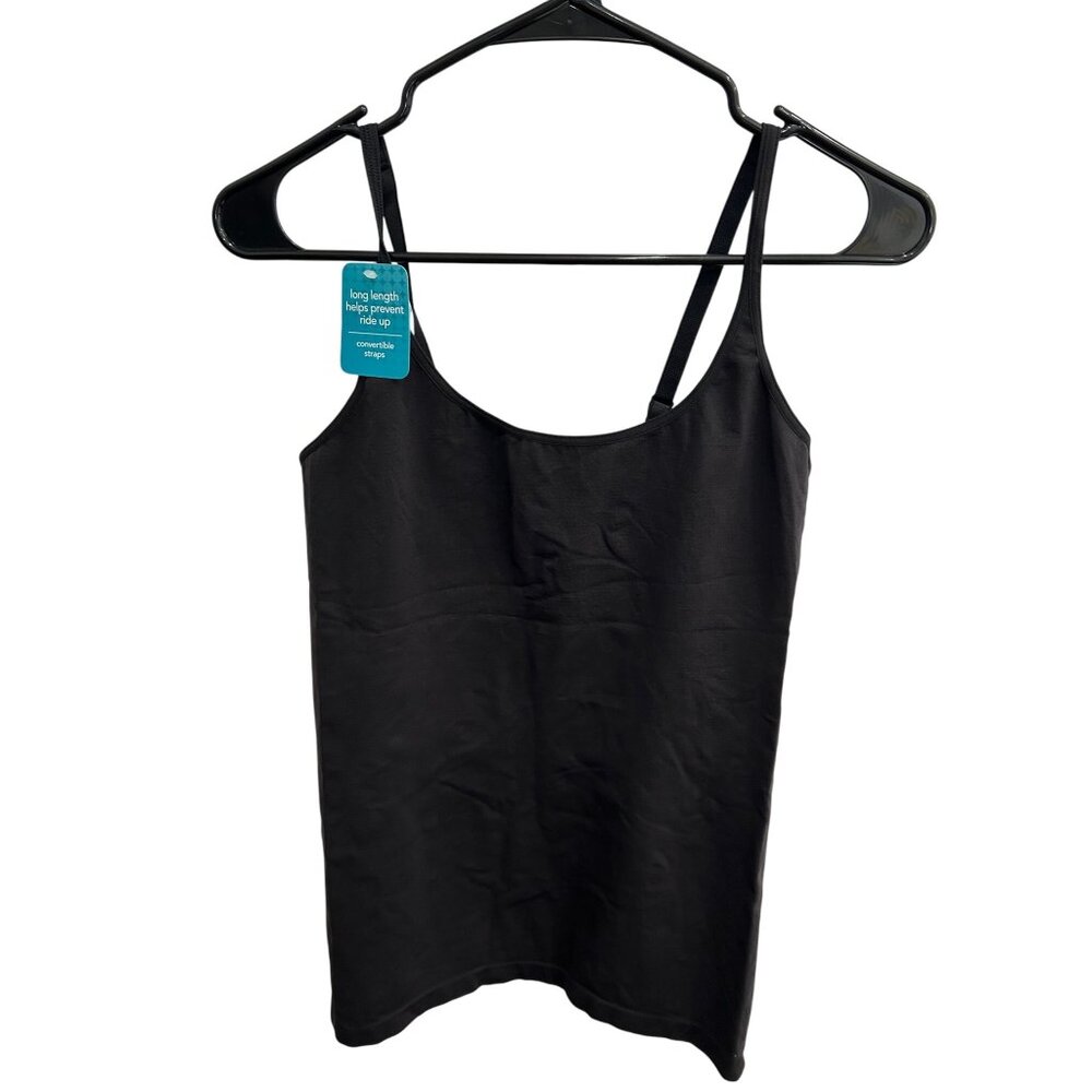 Convertible Strap Scoop Neck Sleeveless Camisole Top Black Sz 2XL Intimate NWT